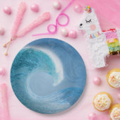 青芸術的波 ペーパープレート (パーティー)