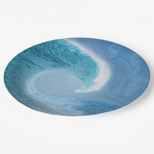 青芸術的波 ペーパープレート (アングル)