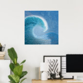 青芸術的波 ポスター (ホームオフィス)