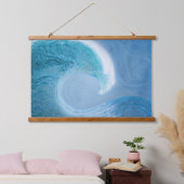 青芸術的波 吊り下げ型タペストリー (寝室)