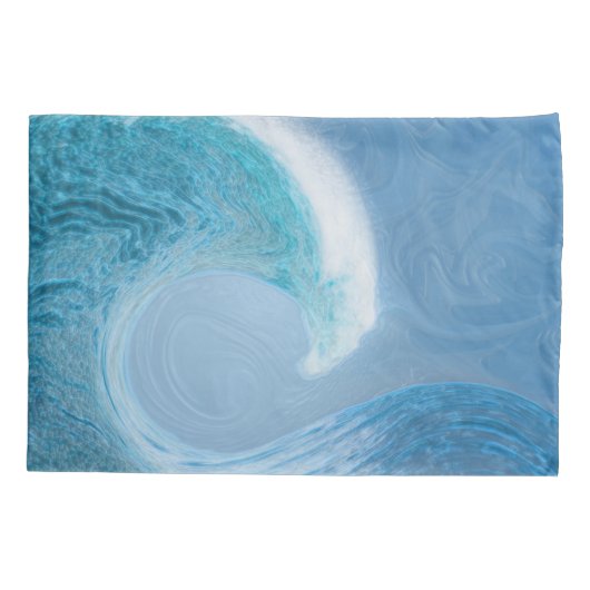 青芸術的波 枕カバー (裏面)