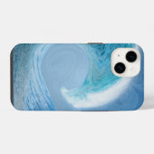 青芸術的波 iPhoneケース (裏面横)
