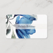 青芸術的特大の花水色 名刺 (正面)