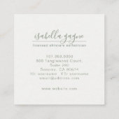 青芸術的緑抽象芸術水色スキンケア スクエア名刺 (裏面)