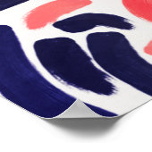 青芸術的色とオレンジ色のアクリル ポスター (角)