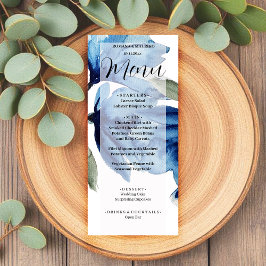 青芸術的色フローラ水彩手色彩の鮮やか メニュー