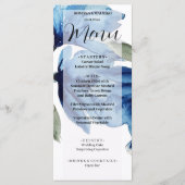 青芸術的色フローラ水彩手色彩の鮮やか メニュー (正面)