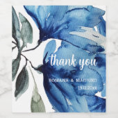 青芸術的色フローラ水彩手色彩の鮮やか ワインラベル (シングルラベル)