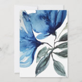 青芸術的色フローラ水彩手色彩の鮮やか 案内状 (裏面)