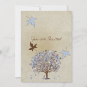 青茶色と茶色の木の結婚式招待状 #2 招待状 (正面)