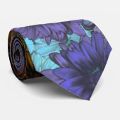 青茶色のフローラ ネクタイ (ロール)