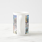 青茶色のフローラ ボーンチャイナマグカップ (裏面)