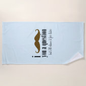 青茶色の口ひげ質問おもしろいユーモア ビーチタオル (正面)