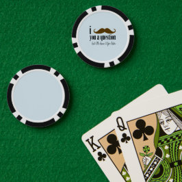 青茶色の口ひげ質問おもしろいユーモア ポーカーチップ