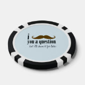 青茶色の口ひげ質問おもしろいユーモア ポーカーチップ (シングル)