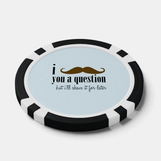 青茶色の口ひげ質問おもしろいユーモア ポーカーチップ (シングル)