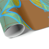 青茶色の幾何モダン抽象芸術パターン ラッピングペーパー (ロールコーナー)