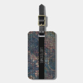 青茶色の蒸気パンクパグランジタ芸術的ーン ラゲッジタグ (正面縦)