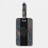 青茶色の蒸気パンクパグランジタ芸術的ーン ラゲッジタグ (裏面縦)