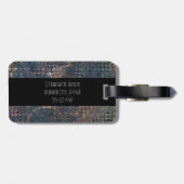 青茶色の蒸気パンクパグランジタ芸術的ーン ラゲッジタグ (裏面横)