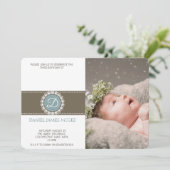 青茶色エレガントの誕生日パーティー 招待状 (スタンド正面)