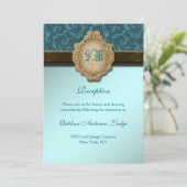 青茶金レースの結婚式の披露宴 招待状 (スタンド正面)