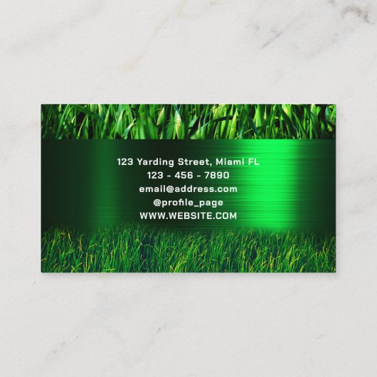 青草とメタリックフェイクな質感 名刺 (裏面)
