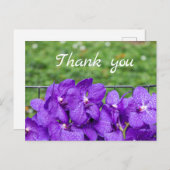 青草の上の紫のラン感謝していド ポストカード (正面/裏面)