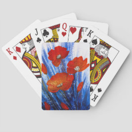 青草の中の赤いケシ トランプ