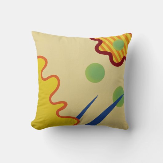 青草抽象芸術枕 クッション (正面)