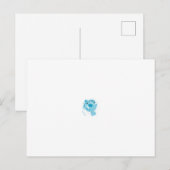 青華美と白の花のデザイン(bl) ポストカード (正面/裏面)