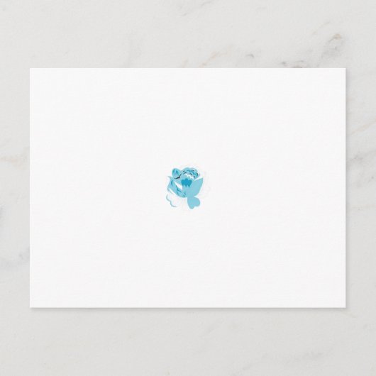 青華美と白の花のデザイン(bl) ポストカード (正面)