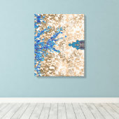 青華美と茶色のペイズリーモチーフ キャンバスプリント (インサイチュ (ウッドフロア))