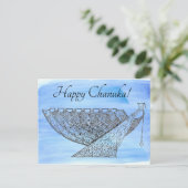 青華美のペンとインクハヌカー（ユダヤ教の祭り）（ユダヤ教）メノラー ポストカード (スタンド正面)