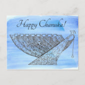青華美のペンとインクハヌカー（ユダヤ教の祭り）（ユダヤ教）メノラー ポストカード (正面)