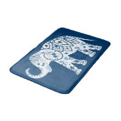 青華美パターン(の模様が)ある象 バスマット (アングル)