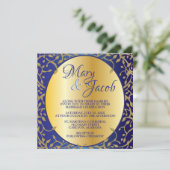 青華美王室のと金ゴールドの結婚式招待状 招待状 (スタンド正面)