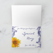 青華美王室の黄ひまわりサンキューカード サンキューカード (内部)