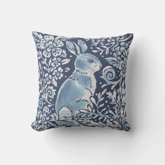 青華美白フォレストラビットウッドランド クッション (正面)