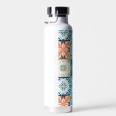 青華美色とオレンジ色のタイル ウォーターボトル (右面)