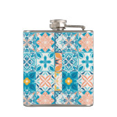 青華美色とオレンジ色のタイル フラスク (裏面)