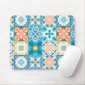 青華美色とオレンジ色のタイル マウスパッド (マウス)