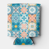 青華美色とオレンジ色のタイル 缶クーラー (正面)