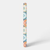 青華美色とオレンジ色のタイル SAMSUNG GALAXYケース (左側面)