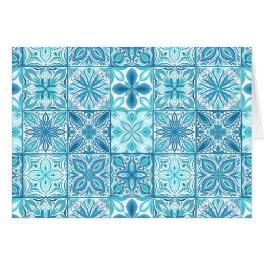 青華美色と白のタイル (正面横)