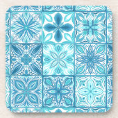 青華美色と白のタイル コースター (正面)