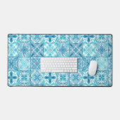 青華美色と白のタイル デスクマット (キーボード&マウス)