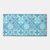 青華美色と白のタイル デスクマット (正面)