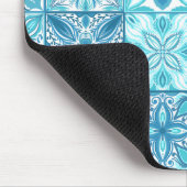 青華美色と白のタイル マウスパッド (コーナー)