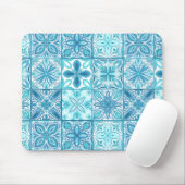 青華美色と白のタイル マウスパッド (マウス)